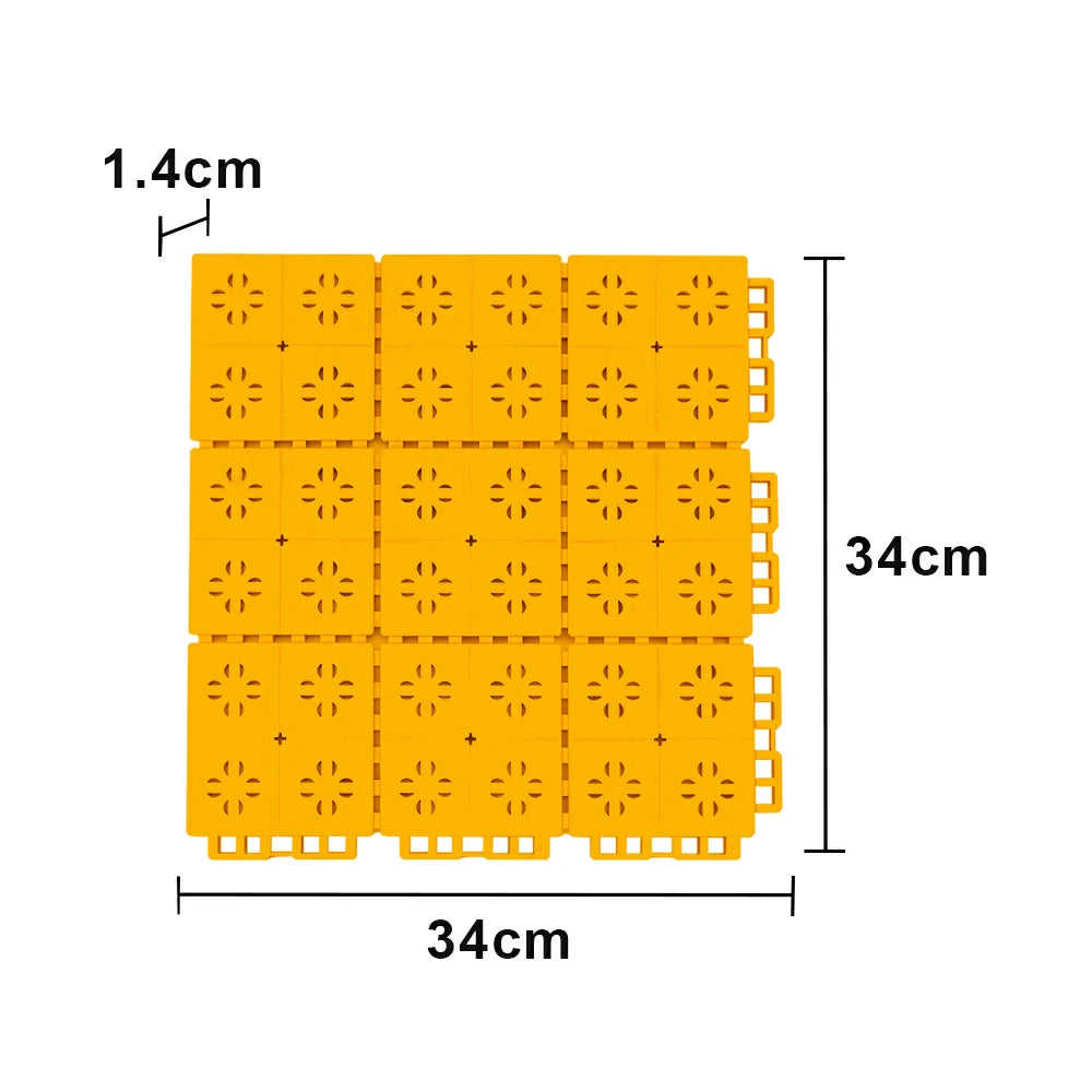 DUNK MASTER Interlocking Sports Court Tiles Anti-Slip Cushioning Drainage Flooring 10/20/30sqm Basketball Court Playground - Yellow
