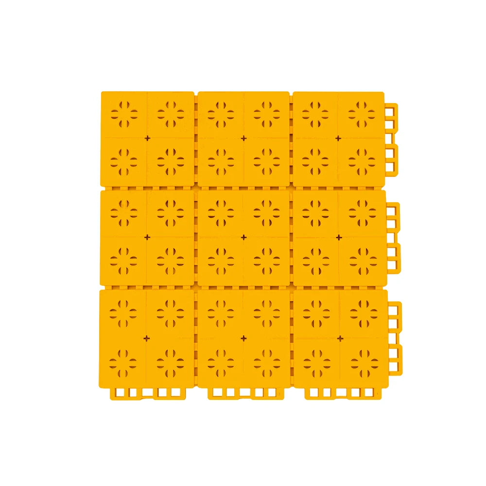 DUNK MASTER Outdoor Interlocking Sports Floor Tiles Anti-Slip Shock Absorbing Basketball Court Flooring 10/20/30 Square Meters - Yellow