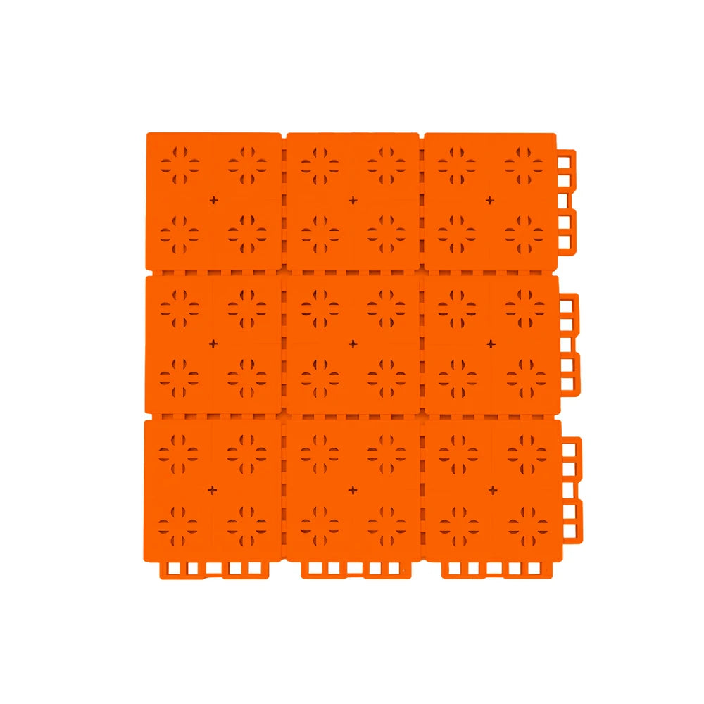 DUNK MASTER Outdoor Interlocking Sports Floor Tiles Anti-Slip Shock Absorbing Basketball Court Flooring 10/20/30 Square Meters - Orange