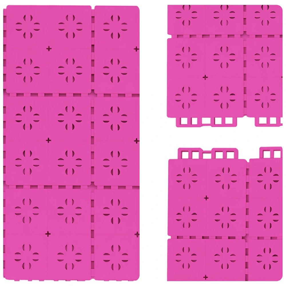 DUNK MASTER Outdoor Interlocking Sports Floor Tiles Anti-Slip Shock Absorbing Basketball Court Flooring 10/20/30 Square Meters - Pink