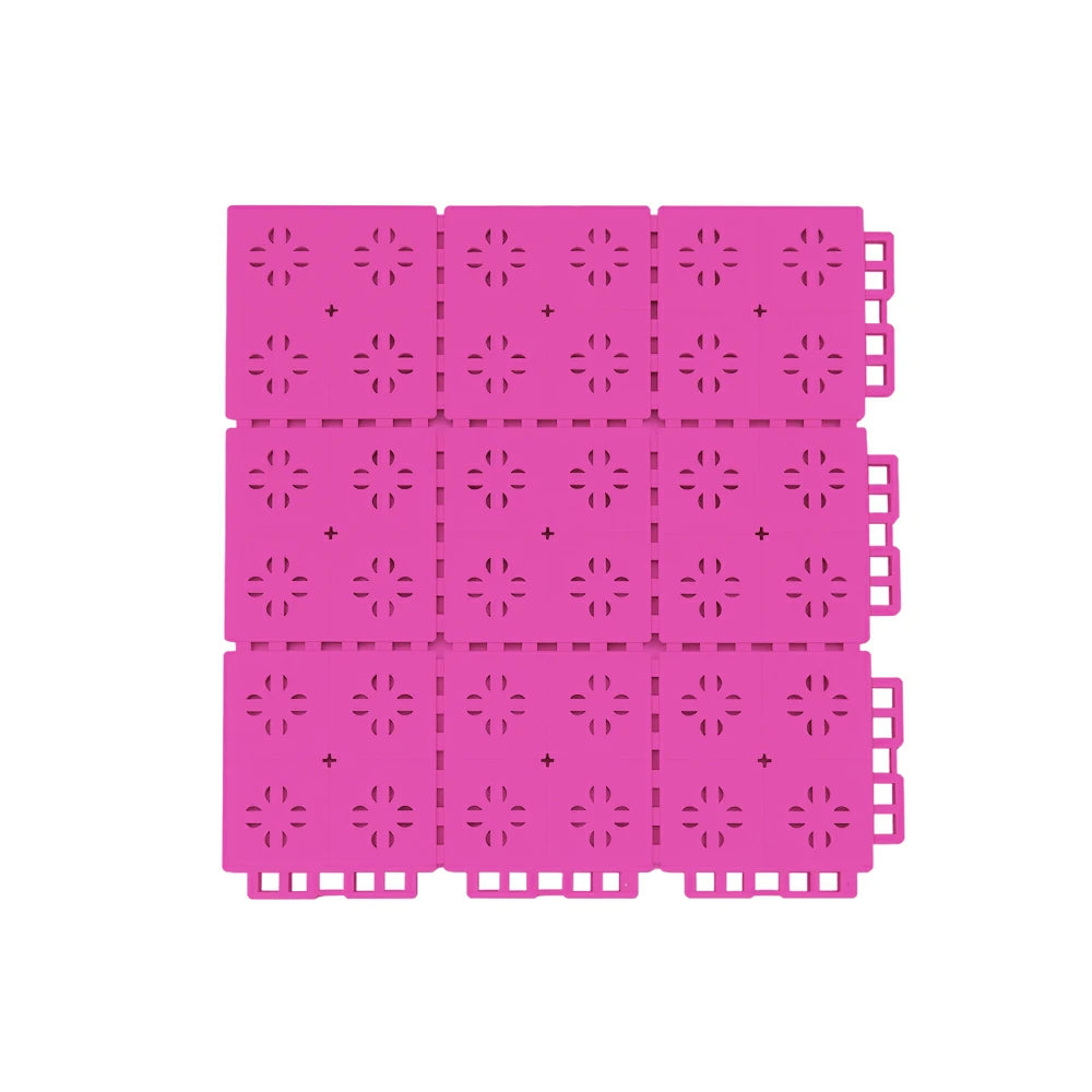 DUNK MASTER Outdoor Interlocking Sports Floor Tiles Anti-Slip Shock Absorbing Basketball Court Flooring 10/20/30 Square Meters - Pink