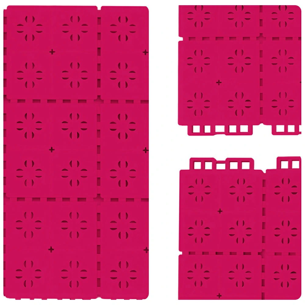 DUNK MASTER Outdoor Interlocking Sports Floor Tiles Anti-Slip Shock Absorbing Basketball Court Flooring 10/20/30 Square Meters - Rose Red