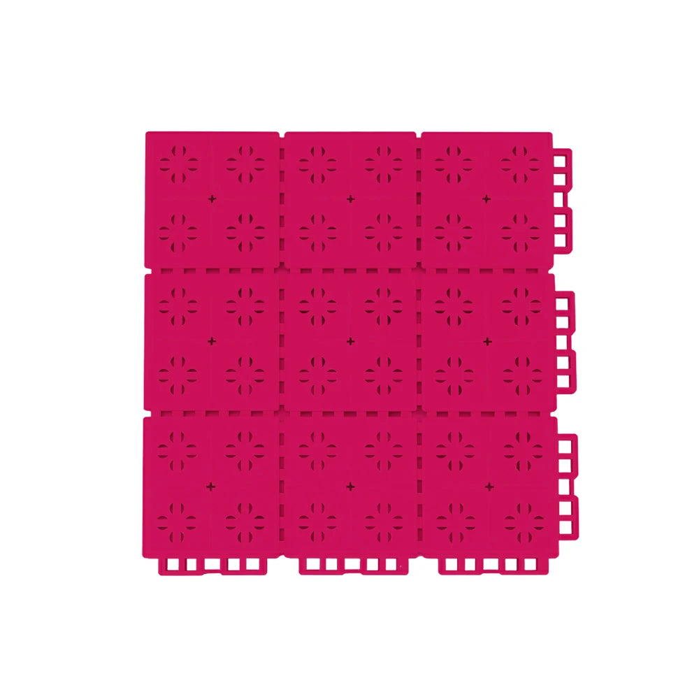 DUNK MASTER Outdoor Interlocking Sports Floor Tiles Anti-Slip Shock Absorbing Basketball Court Flooring 10/20/30 Square Meters - Rose Red