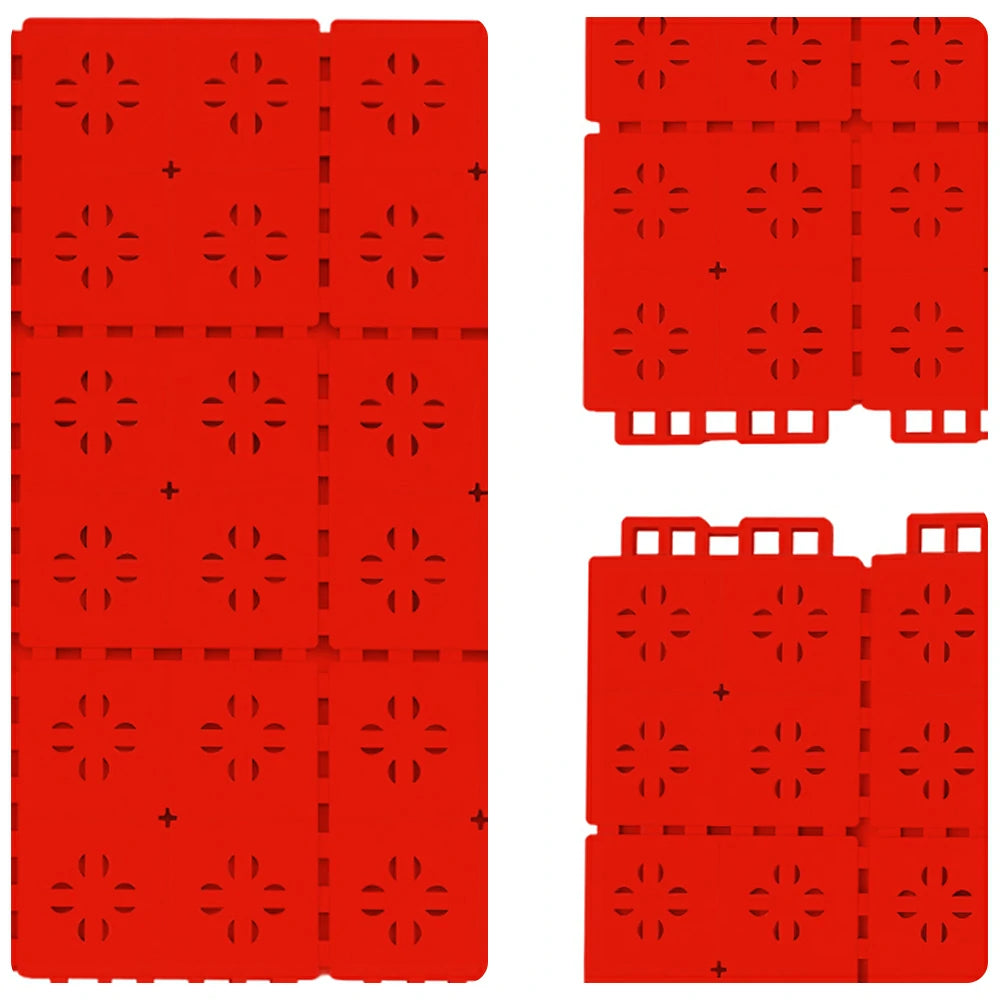 DUNK MASTER Outdoor Interlocking Sports Floor Tiles Anti-Slip Shock Absorbing Basketball Court Flooring 10/20/30 Square Meters - Red