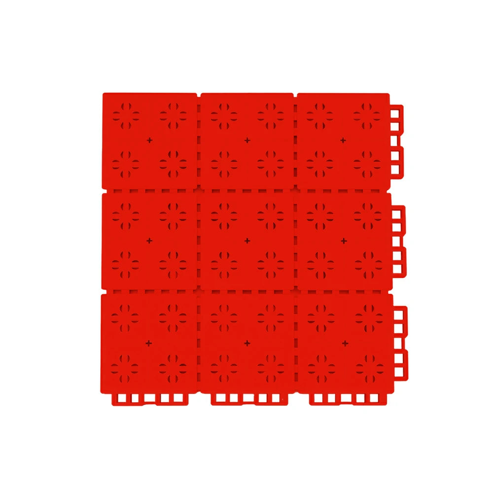 DUNK MASTER Outdoor Interlocking Sports Floor Tiles Anti-Slip Shock Absorbing Basketball Court Flooring 10/20/30 Square Meters - Red