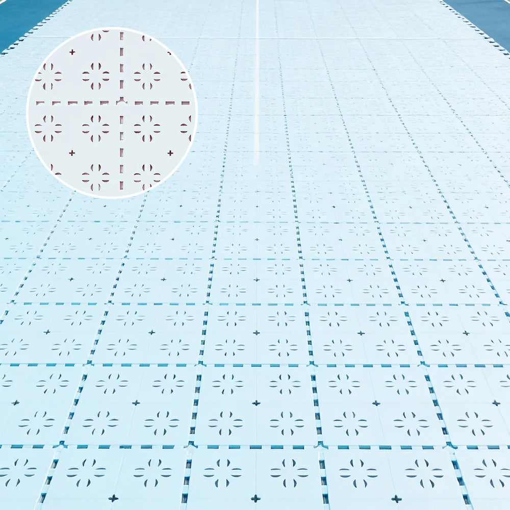 DUNK MASTER Outdoor Interlocking Sports Floor Tiles Anti-Slip Shock Absorbing Basketball Court Flooring 10/20/30 Square Meters - White