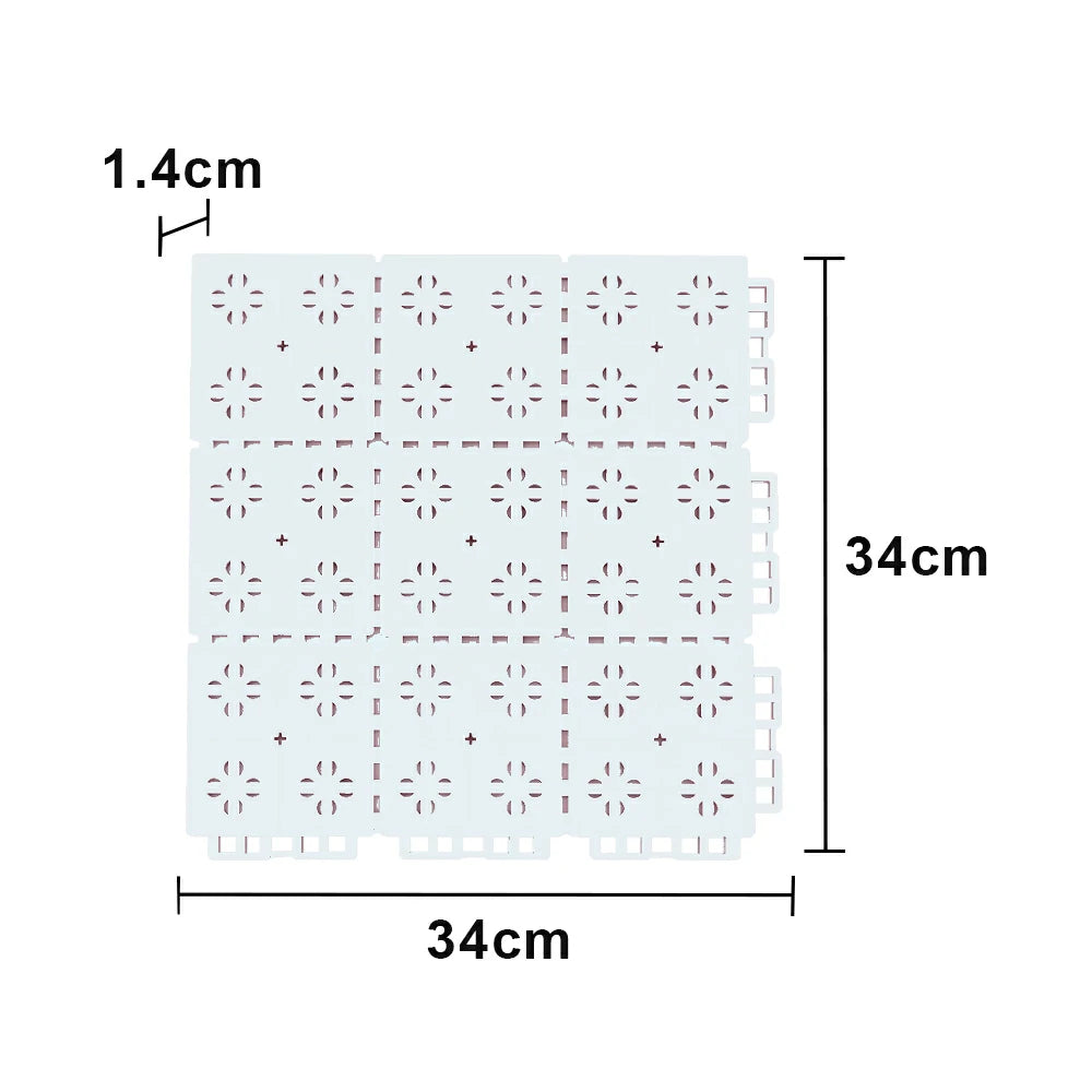 DUNK MASTER Outdoor Interlocking Sports Floor Tiles Anti-Slip Shock Absorbing Basketball Court Flooring 10/20/30 Square Meters - White