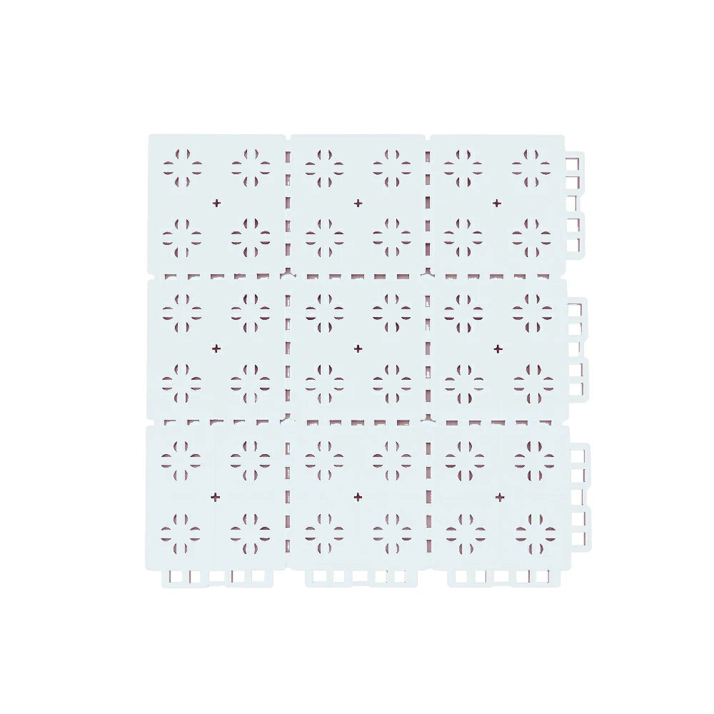 DUNK MASTER Outdoor Interlocking Sports Floor Tiles Anti-Slip Shock Absorbing Basketball Court Flooring 10/20/30 Square Meters - White