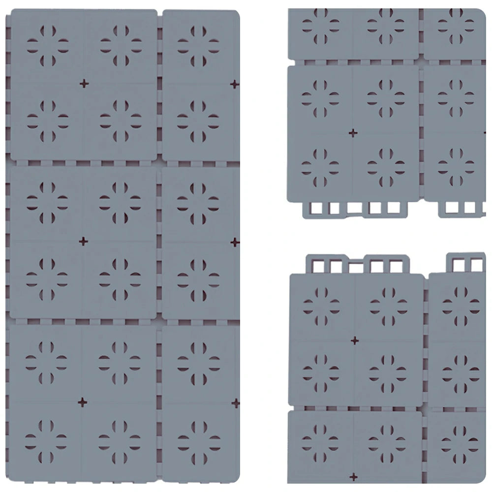 DUNK MASTER Outdoor Interlocking Sports Floor Tiles Anti-Slip Shock Absorbing Basketball Court Flooring 10/20/30 Square Meters - Light Grey