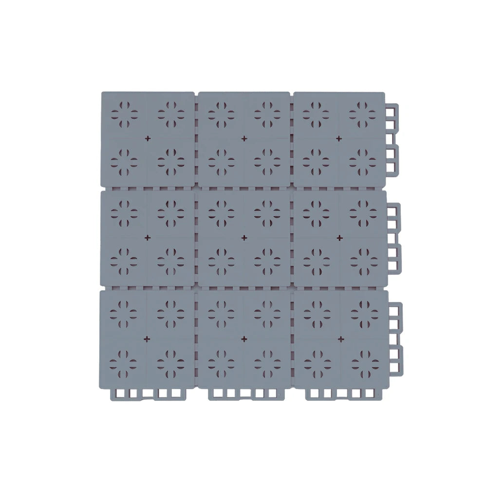DUNK MASTER Outdoor Interlocking Sports Floor Tiles Anti-Slip Shock Absorbing Basketball Court Flooring 10/20/30 Square Meters - Light Grey