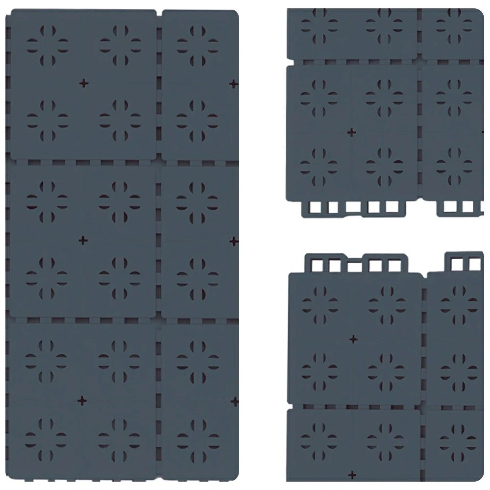 DUNK MASTER Outdoor Interlocking Sports Floor Tiles Anti-Slip Shock Absorbing Basketball Court Flooring 10/20/30 Square Meters - Dark Grey