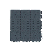 DUNK MASTER Outdoor Interlocking Sports Floor Tiles Anti-Slip Shock Absorbing Basketball Court Flooring 10/20/30 Square Meters - Dark Grey