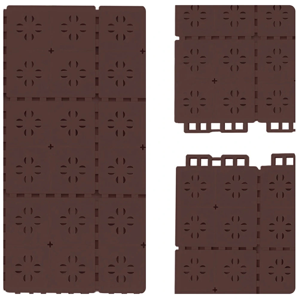 DUNK MASTER Outdoor Interlocking Sports Floor Tiles Anti-Slip Shock Absorbing Basketball Court Flooring 10/20/30 Square Meters - Coffee
