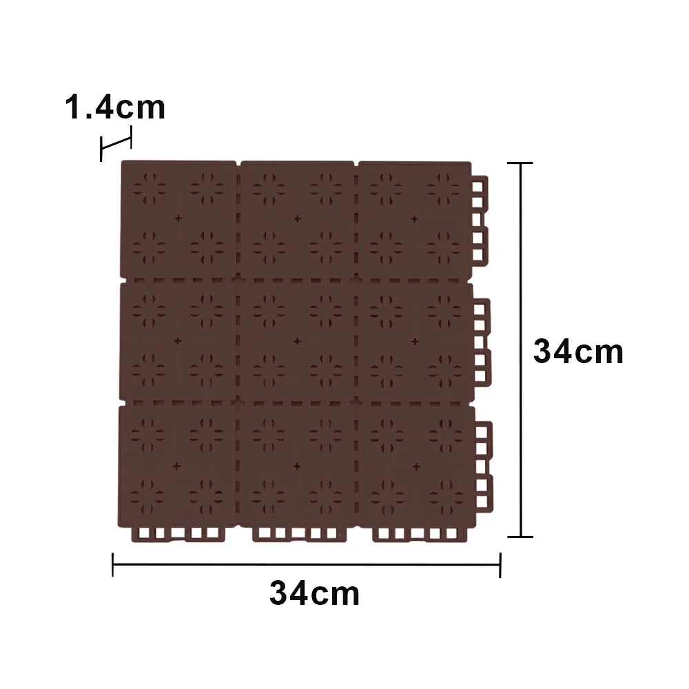 DUNK MASTER Outdoor Interlocking Sports Floor Tiles Anti-Slip Shock Absorbing Basketball Court Flooring 10/20/30 Square Meters - Coffee