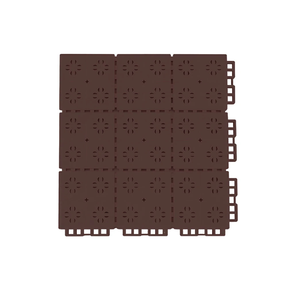 DUNK MASTER Outdoor Interlocking Sports Floor Tiles Anti-Slip Shock Absorbing Basketball Court Flooring 10/20/30 Square Meters - Coffee