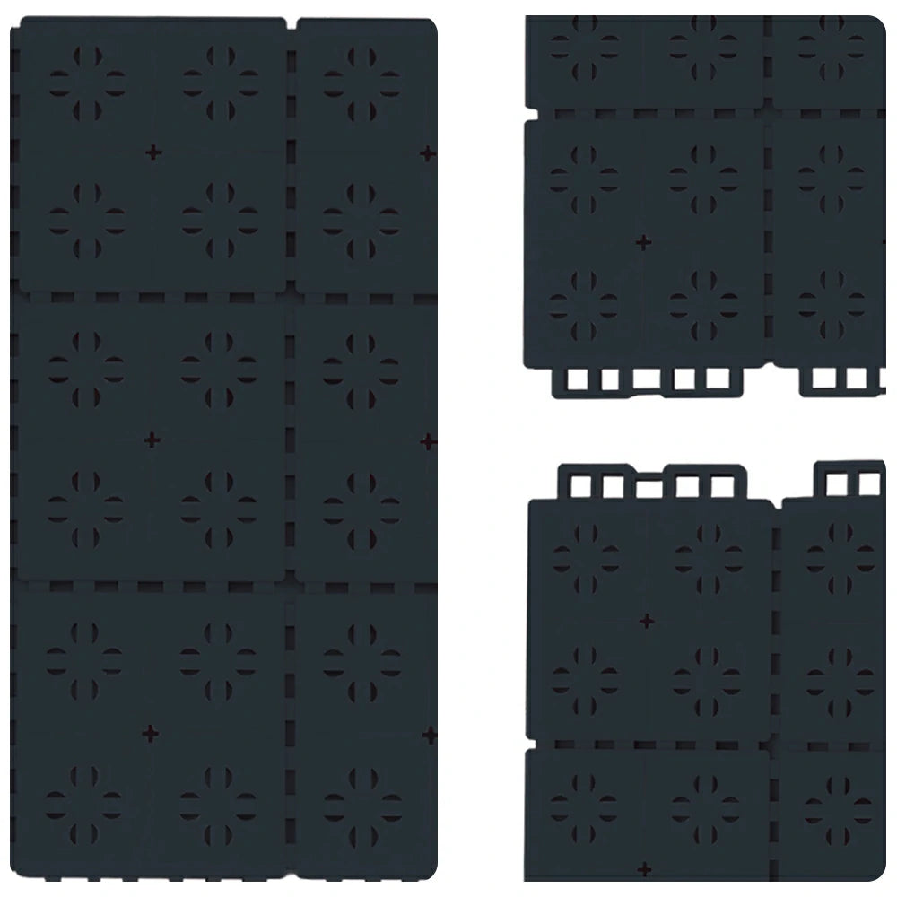 DUNK MASTER Outdoor Interlocking Sports Floor Tiles Anti-Slip Shock Absorbing Basketball Court Flooring 10/20/30 Square Meters - Black