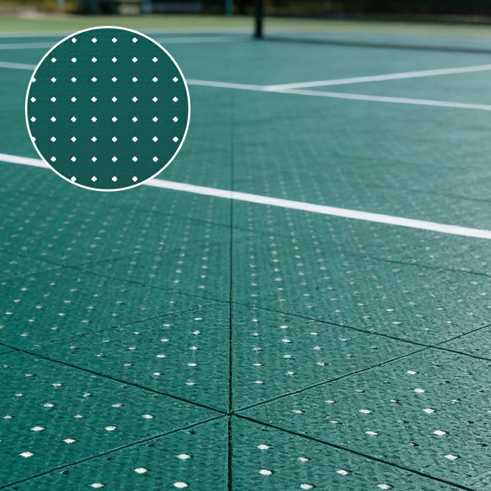 DUNK MASTER Outdoor Interlocking Sports Floor Tiles Anti-Slip Shock Absorbing Basketball Court Flooring 10/20/30 Square Meters - Dark Green