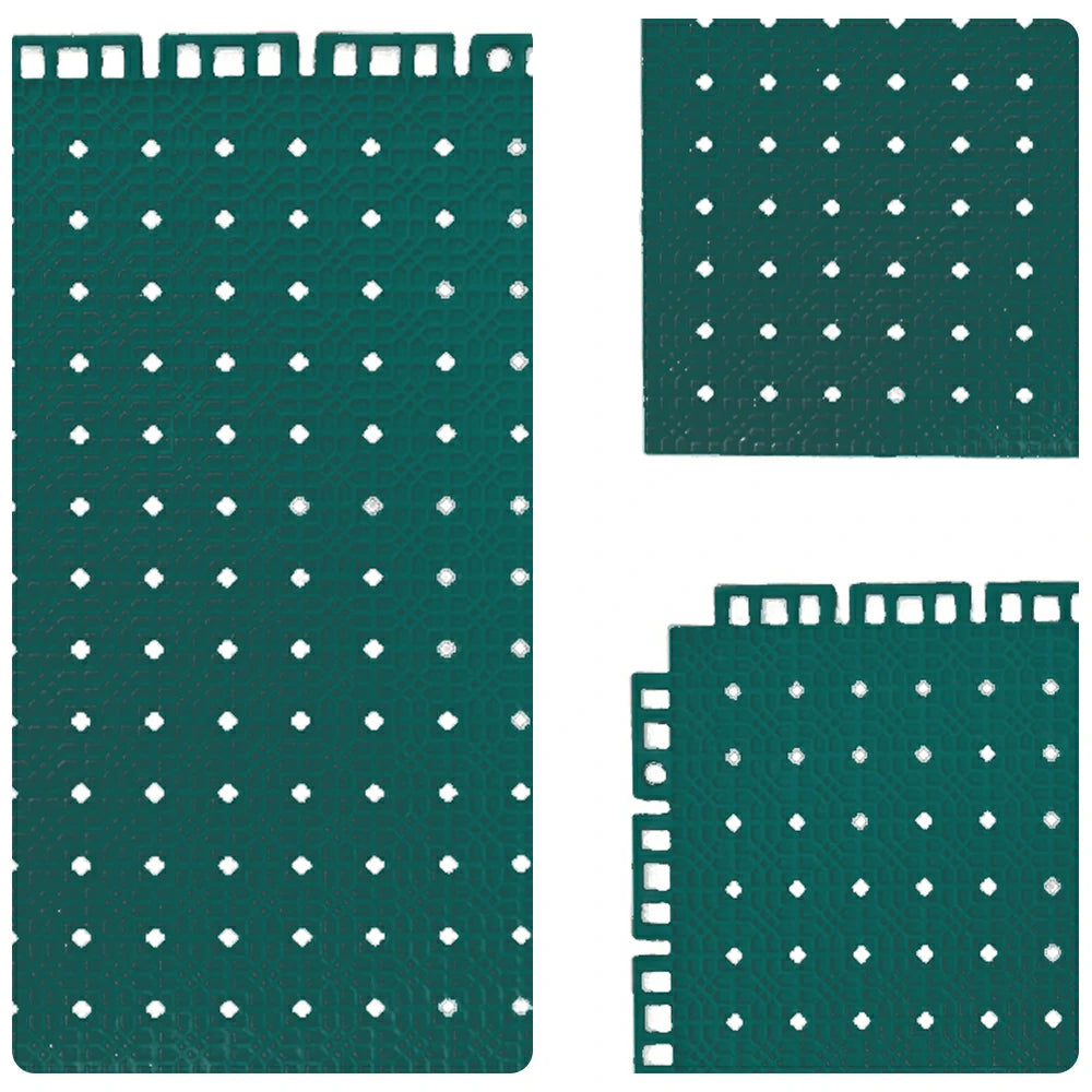 DUNK MASTER Outdoor Interlocking Sports Floor Tiles Anti-Slip Shock Absorbing Basketball Court Flooring 10/20/30 Square Meters - Dark Green