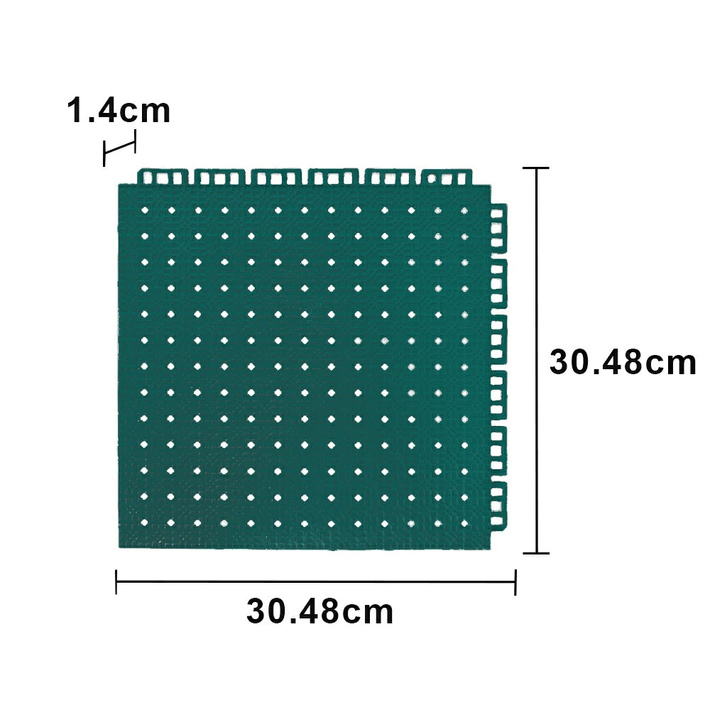 DUNK MASTER Outdoor Interlocking Sports Floor Tiles Anti-Slip Shock Absorbing Basketball Court Flooring 10/20/30 Square Meters - Dark Green