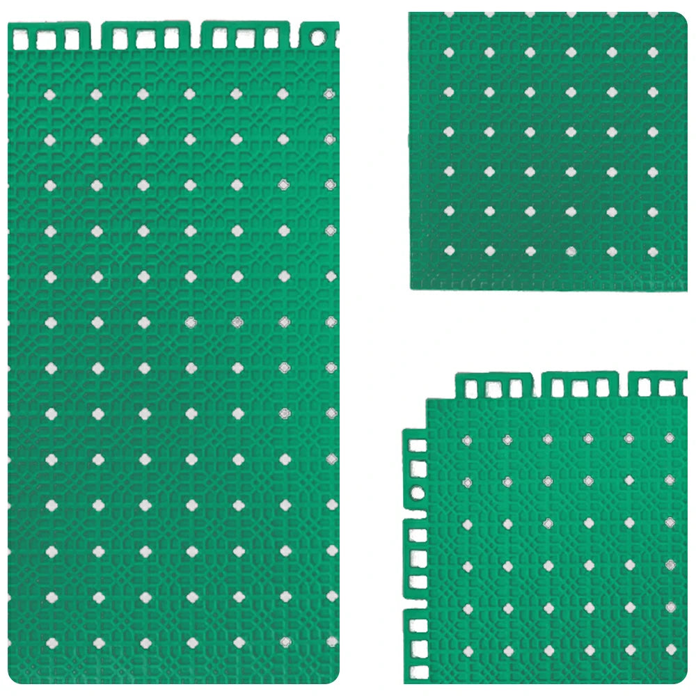 DUNK MASTER Outdoor Interlocking Sports Floor Tiles Anti-Slip Shock Absorbing Basketball Court Flooring 10/20/30 Square Meters - Grass Green