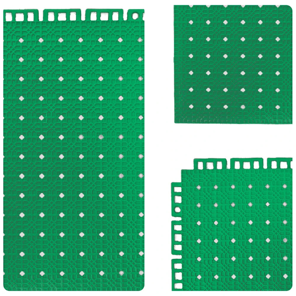 DUNK MASTER Outdoor Interlocking Sports Floor Tiles Anti-Slip Shock Absorbing Basketball Court Flooring 10/20/30 Square Meters - Emerald Green