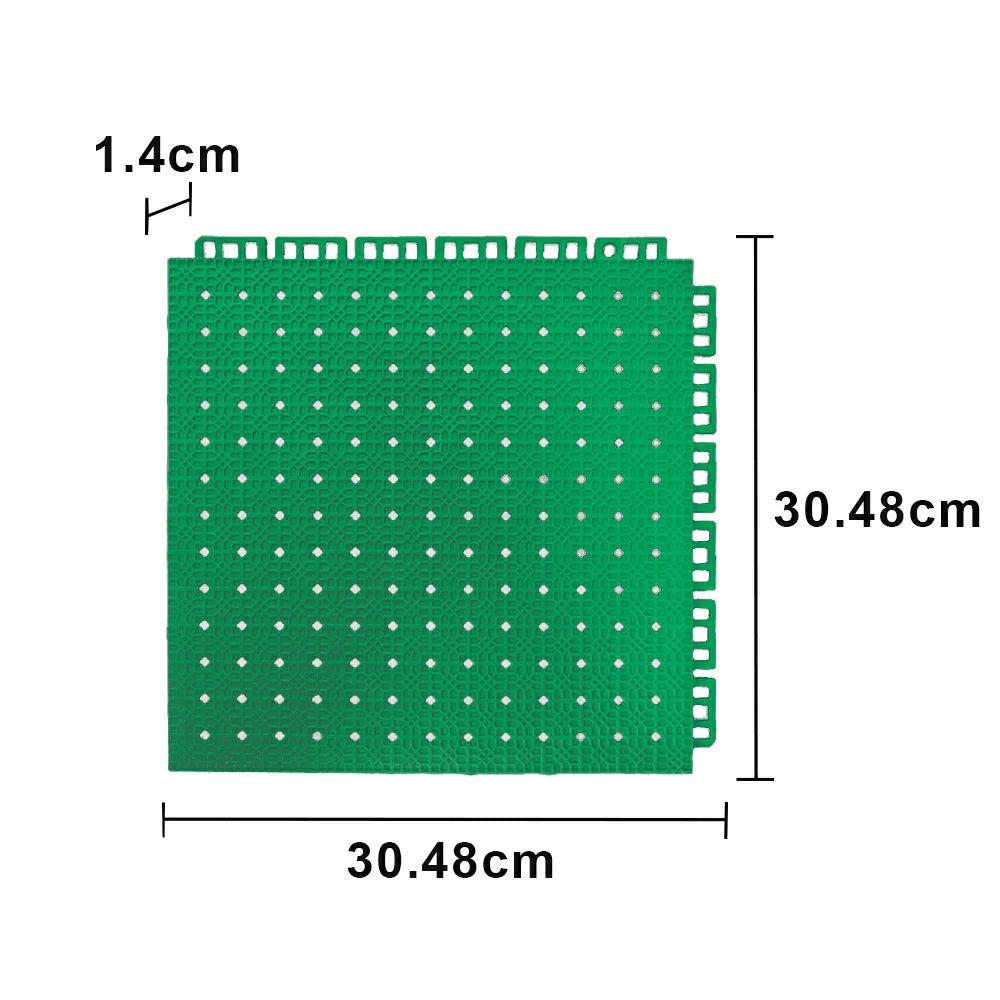 DUNK MASTER Outdoor Interlocking Sports Floor Tiles Anti-Slip Shock Absorbing Basketball Court Flooring 10/20/30 Square Meters - Emerald Green