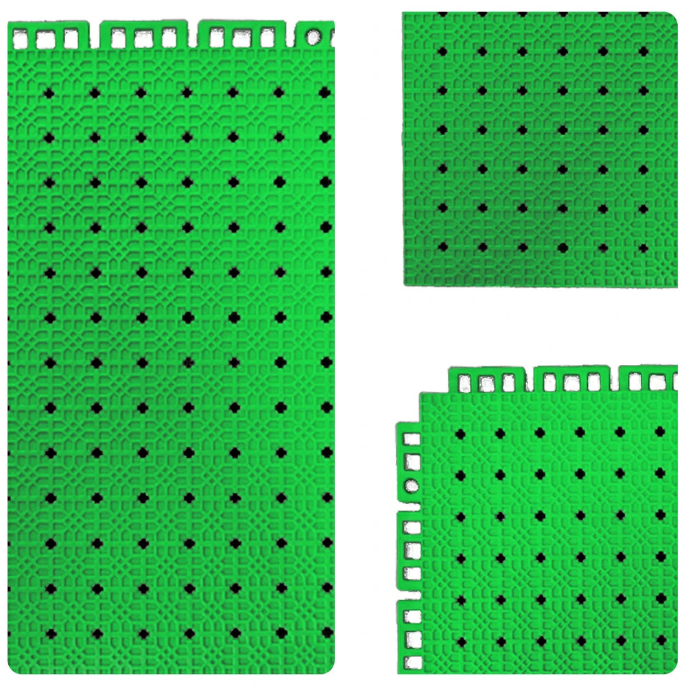 DUNK MASTER Outdoor Interlocking Sports Floor Tiles Anti-Slip Shock Absorbing Basketball Court Flooring 10/20/30 Square Meters - Apple Green