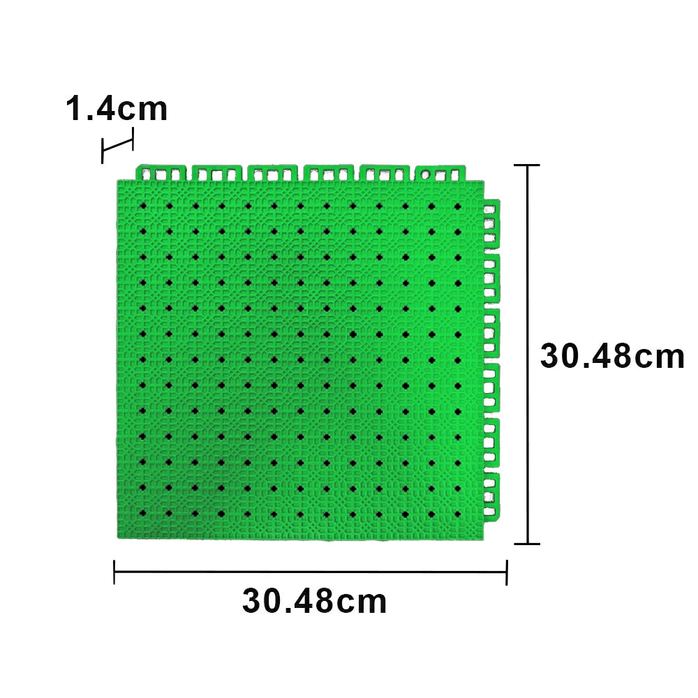 DUNK MASTER Outdoor Interlocking Sports Floor Tiles Anti-Slip Shock Absorbing Basketball Court Flooring 10/20/30 Square Meters - Apple Green