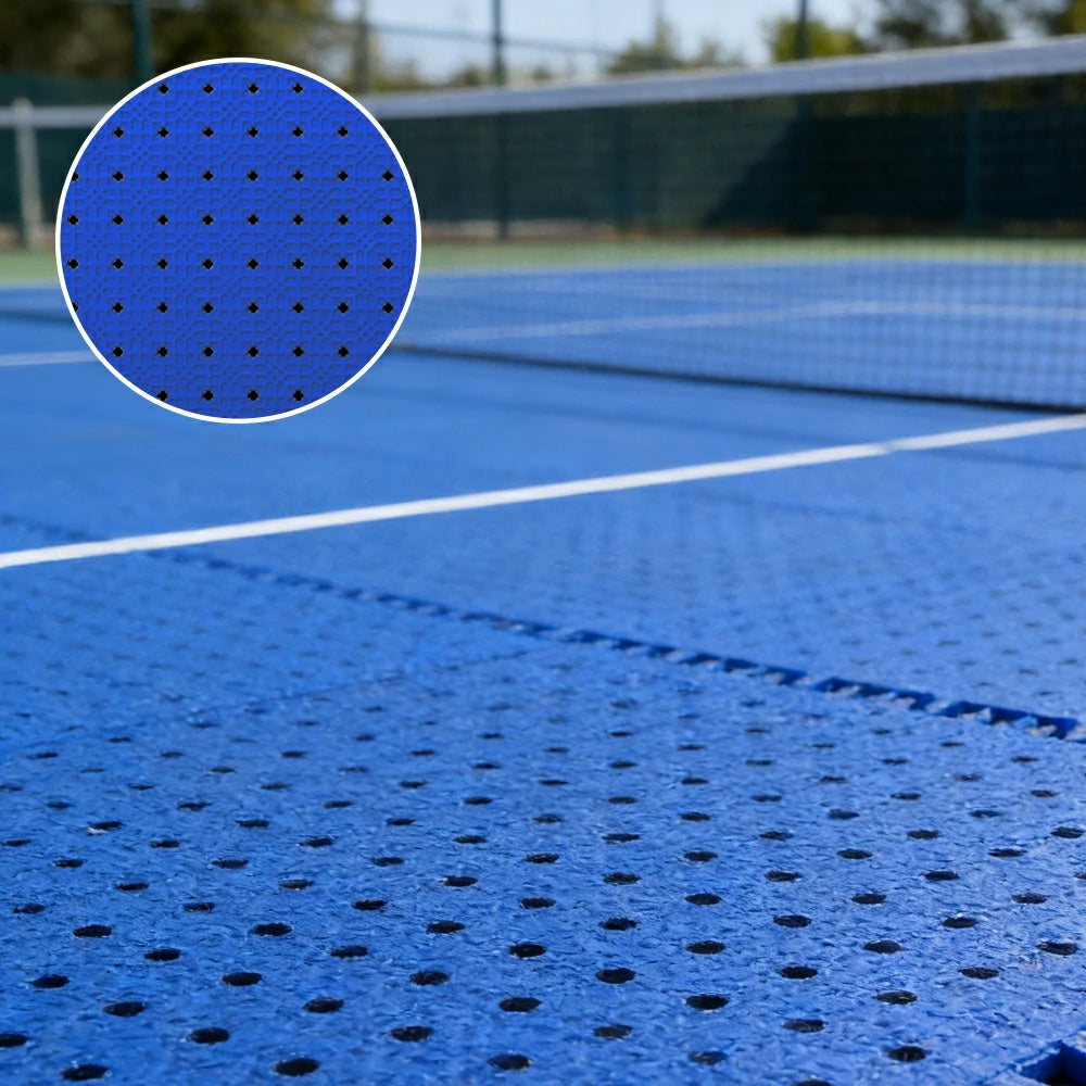DUNK MASTER Outdoor Interlocking Sports Floor Tiles Anti-Slip Shock Absorbing Basketball Court Flooring 10/20/30 Square Meters - Royal Blue