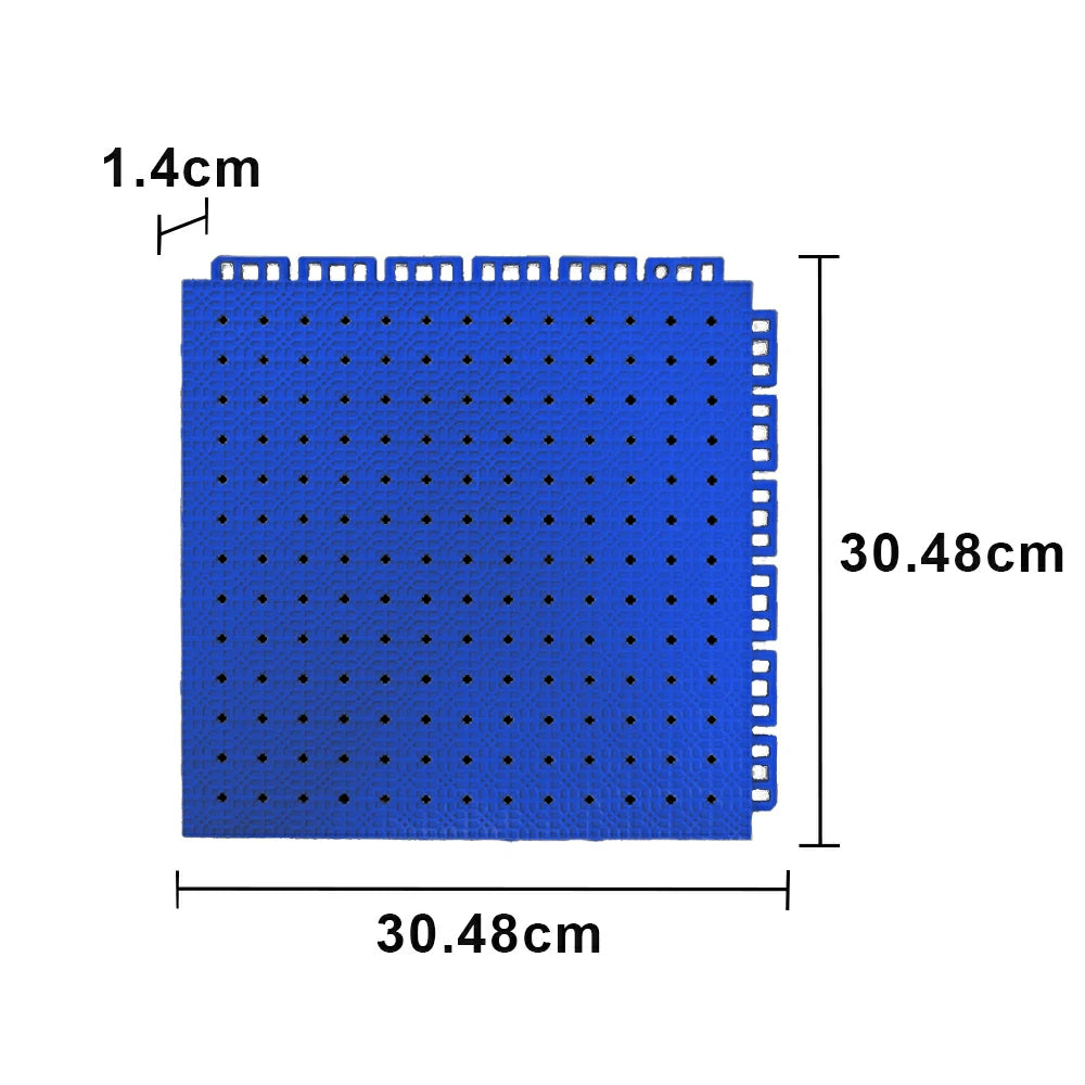 DUNK MASTER Outdoor Interlocking Sports Floor Tiles Anti-Slip Shock Absorbing Basketball Court Flooring 10/20/30 Square Meters - Royal Blue