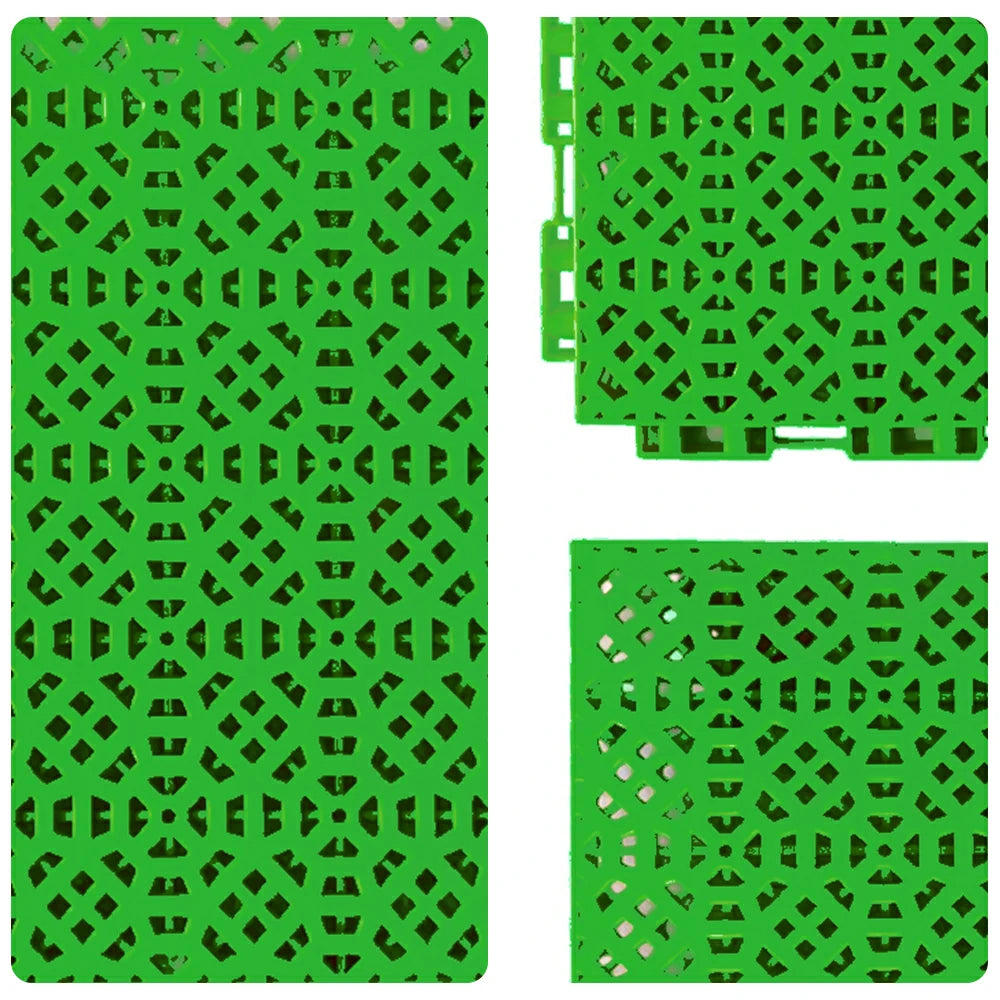 DUNK MASTER Interlocking Sports Floor Tiles - Anti-Slip Grid Pattern Court Flooring 25cm Modular Tiles for Basketball Courts 10/20/30 Square Meters - Apple Green