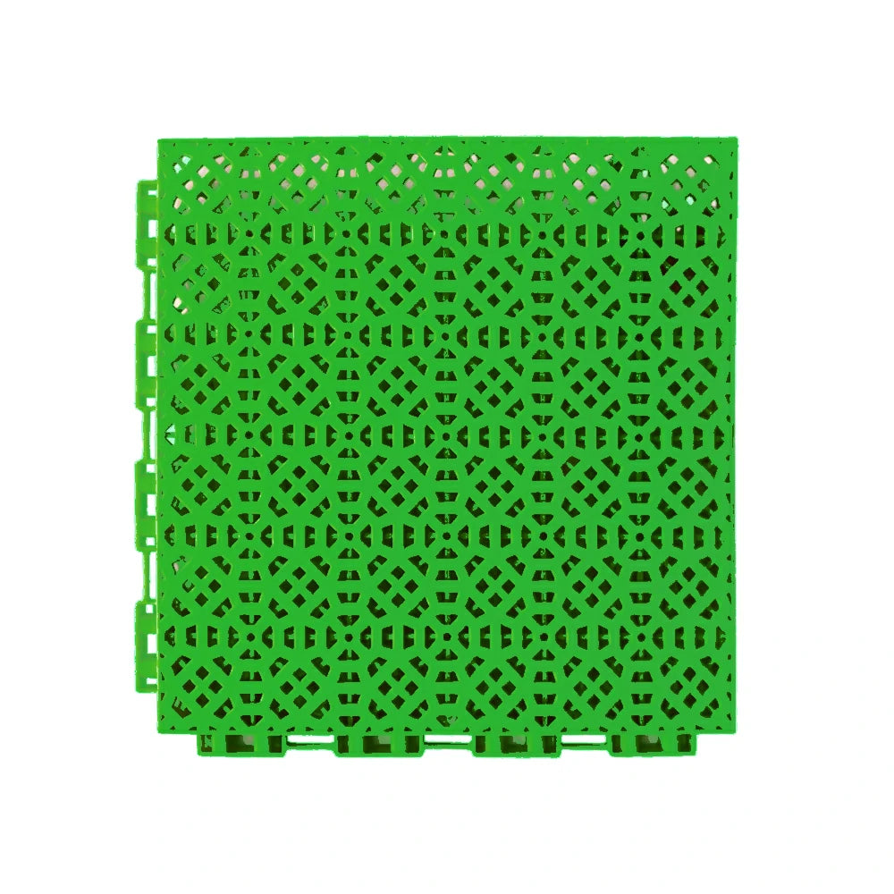 DUNK MASTER Interlocking Sports Floor Tiles - Anti-Slip Grid Pattern Court Flooring 25cm Modular Tiles for Basketball Courts 10/20/30 Square Meters - Apple Green
