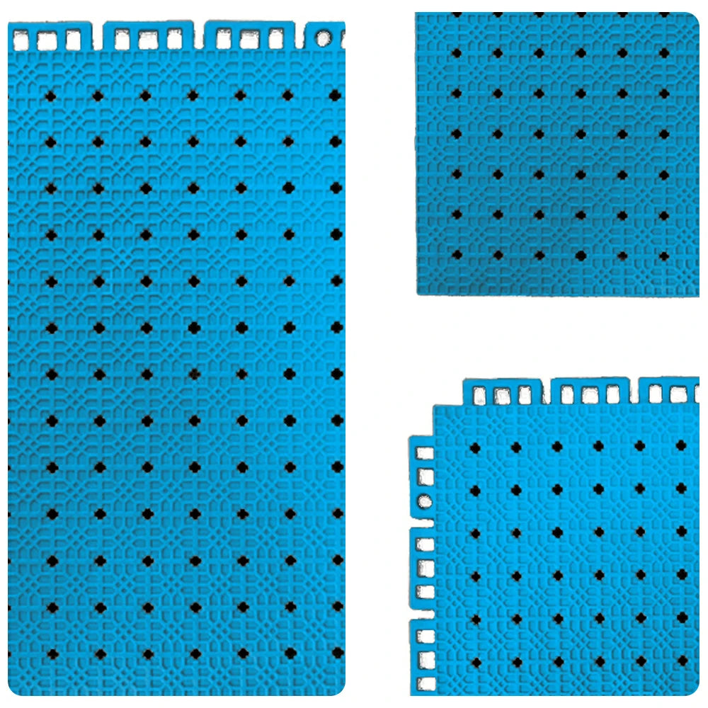 DUNK MASTER Outdoor Interlocking Sports Floor Tiles Anti-Slip Shock Absorbing Basketball Court Flooring 10/20/30 Square Meters - Blue
