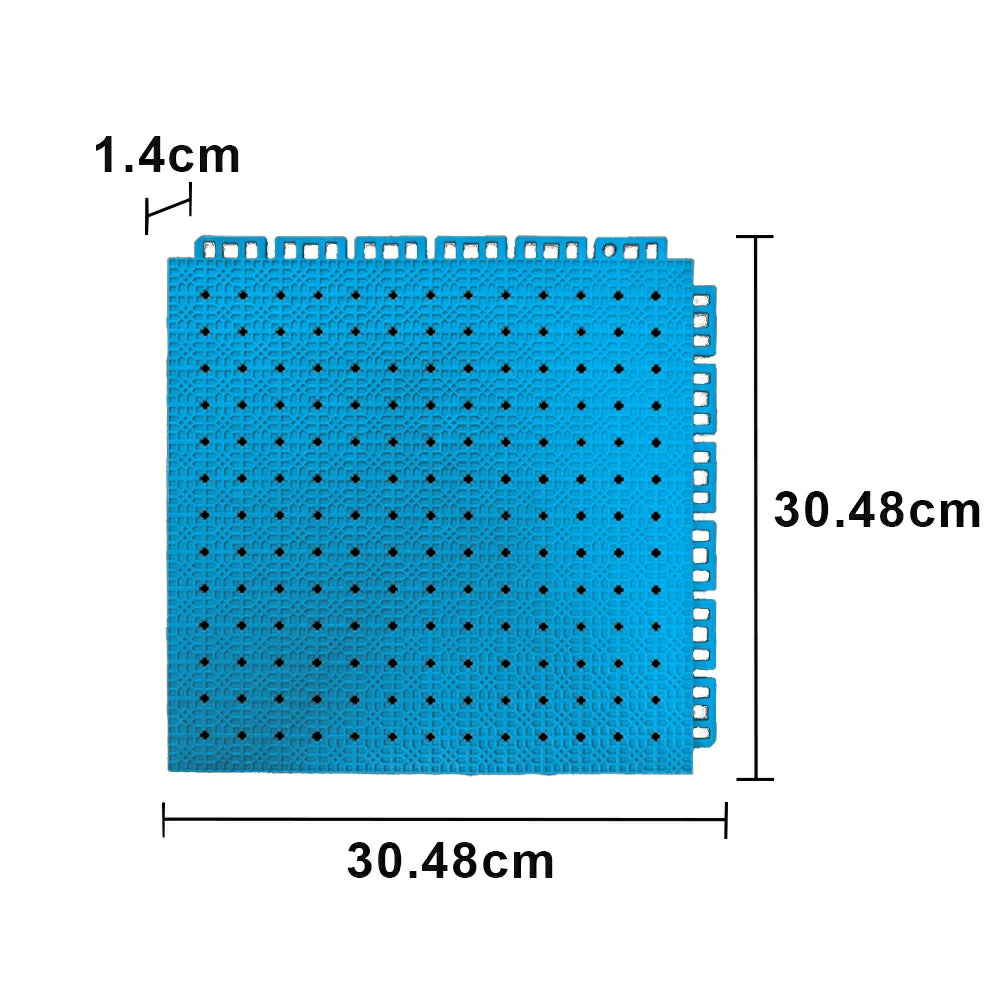 DUNK MASTER Outdoor Interlocking Sports Floor Tiles Anti-Slip Shock Absorbing Basketball Court Flooring 10/20/30 Square Meters - Blue