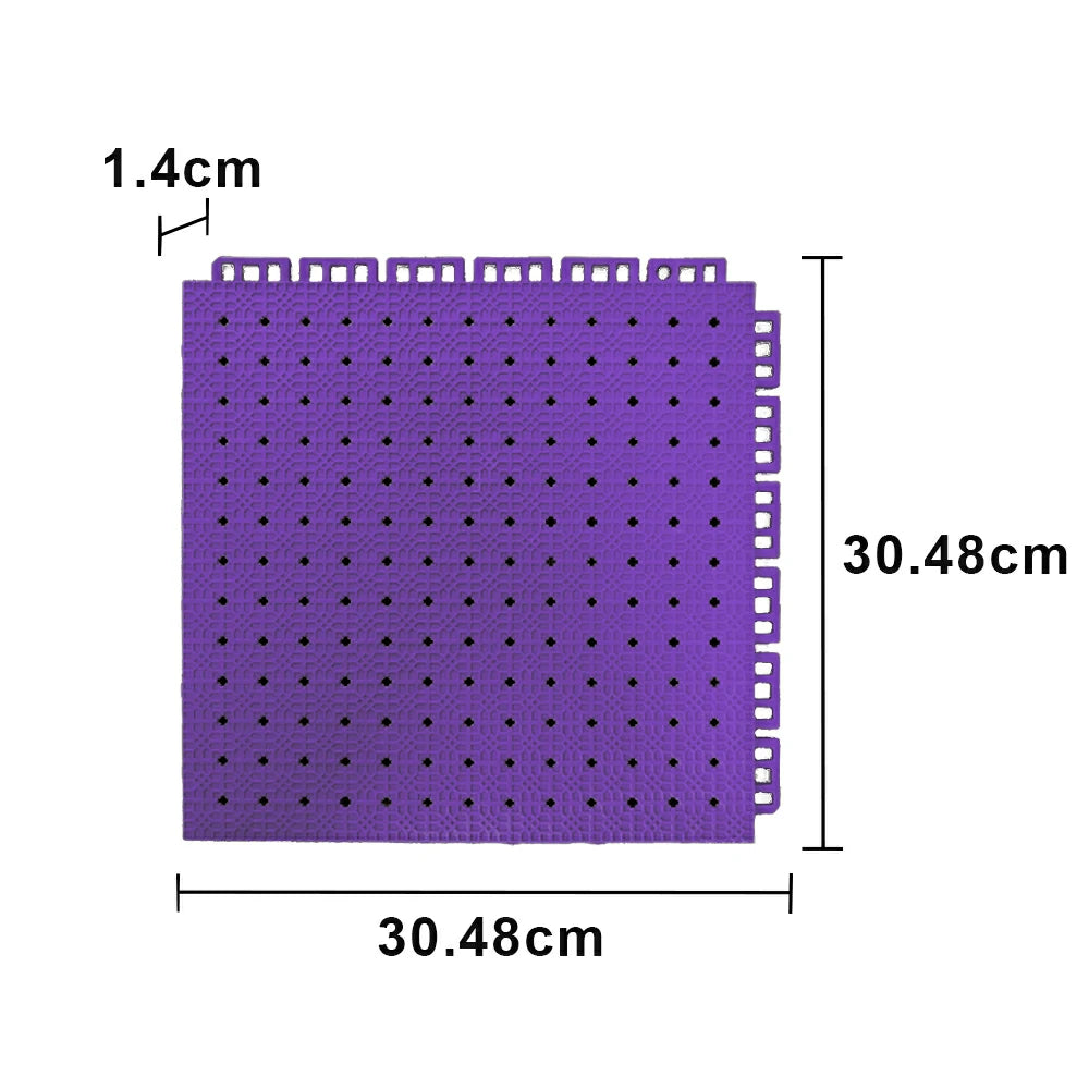DUNK MASTER Outdoor Interlocking Sports Floor Tiles Anti-Slip Shock Absorbing Basketball Court Flooring 10/20/30 Square Meters - Purple
