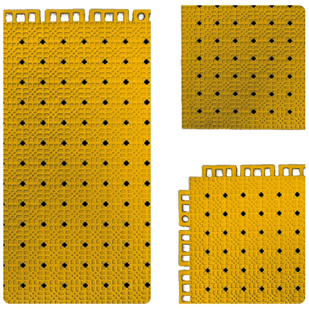 DUNK MASTER Outdoor Interlocking Sports Floor Tiles Anti-Slip Shock Absorbing Basketball Court Flooring 10/20/30 Square Meters - Yellow