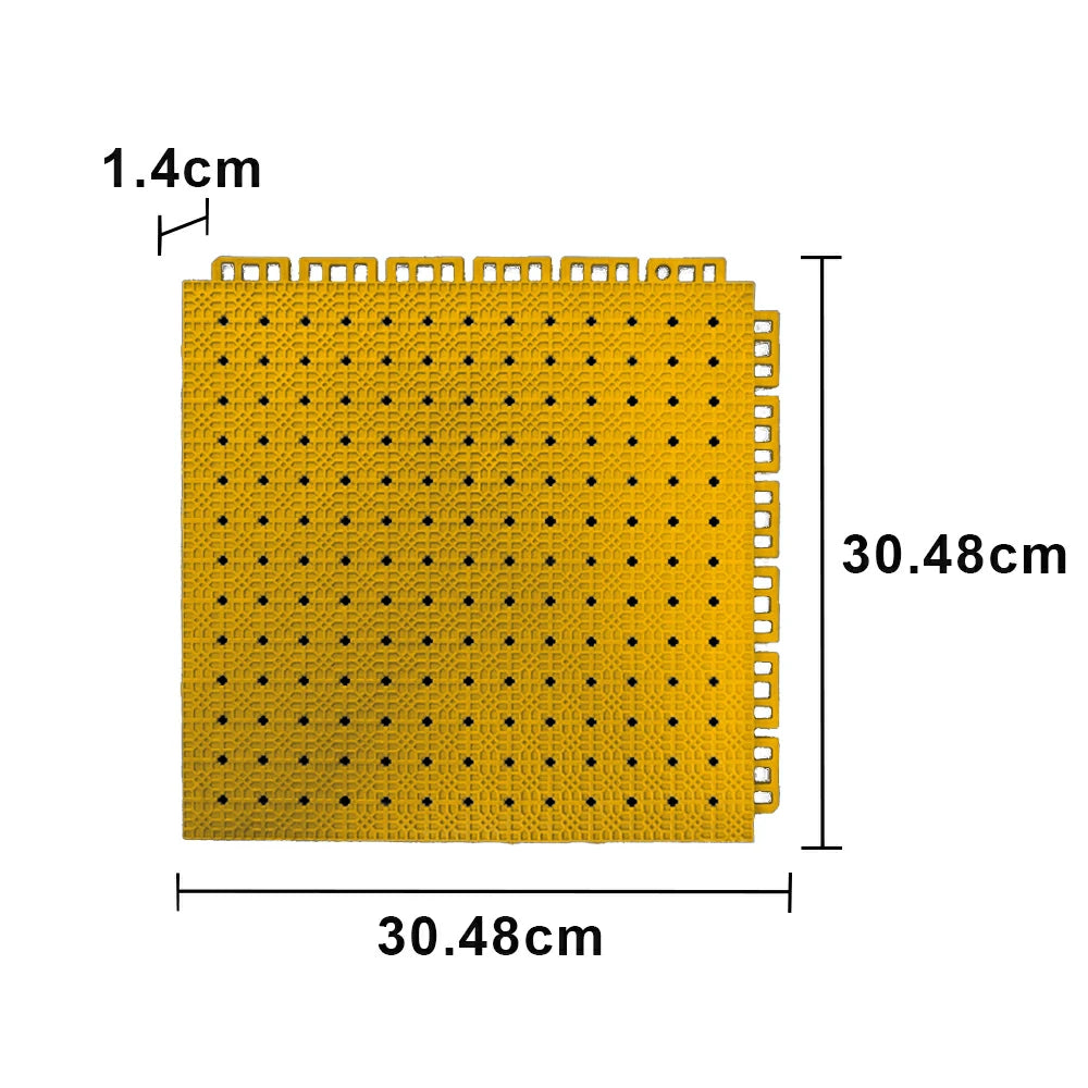 DUNK MASTER Outdoor Interlocking Sports Floor Tiles Anti-Slip Shock Absorbing Basketball Court Flooring 10/20/30 Square Meters - Yellow