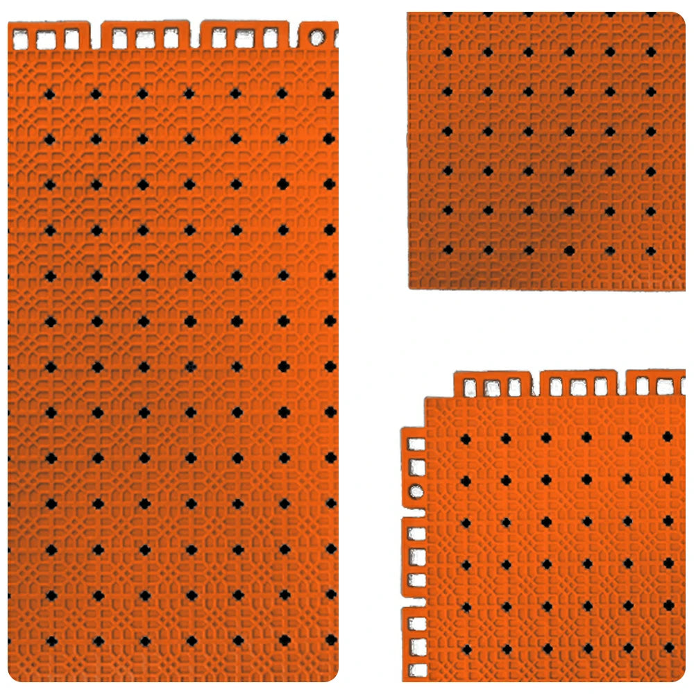 DUNK MASTER Outdoor Interlocking Sports Floor Tiles Anti-Slip Shock Absorbing Basketball Court Flooring 10/20/30 Square Meters - Orange