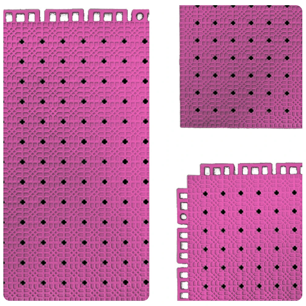 DUNK MASTER Outdoor Interlocking Sports Floor Tiles Anti-Slip Shock Absorbing Basketball Court Flooring 10/20/30 Square Meters - Pink
