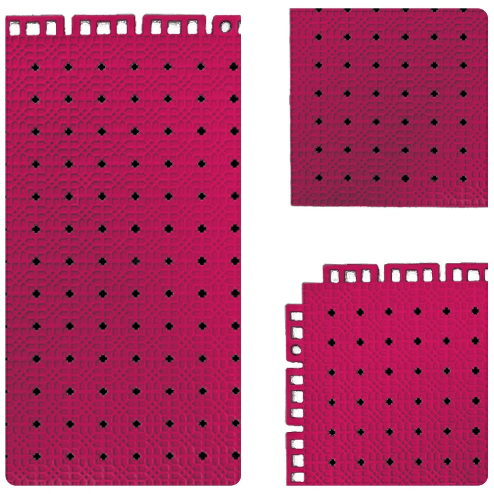 DUNK MASTER Outdoor Interlocking Sports Floor Tiles Anti-Slip Shock Absorbing Basketball Court Flooring 10/20/30 Square Meters - Rose Red