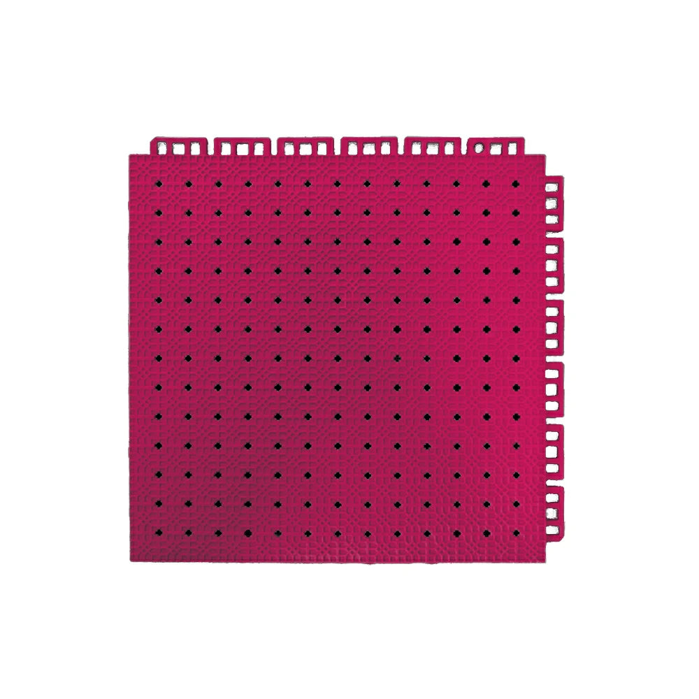 DUNK MASTER Outdoor Interlocking Sports Floor Tiles Anti-Slip Shock Absorbing Basketball Court Flooring 10/20/30 Square Meters - Rose Red