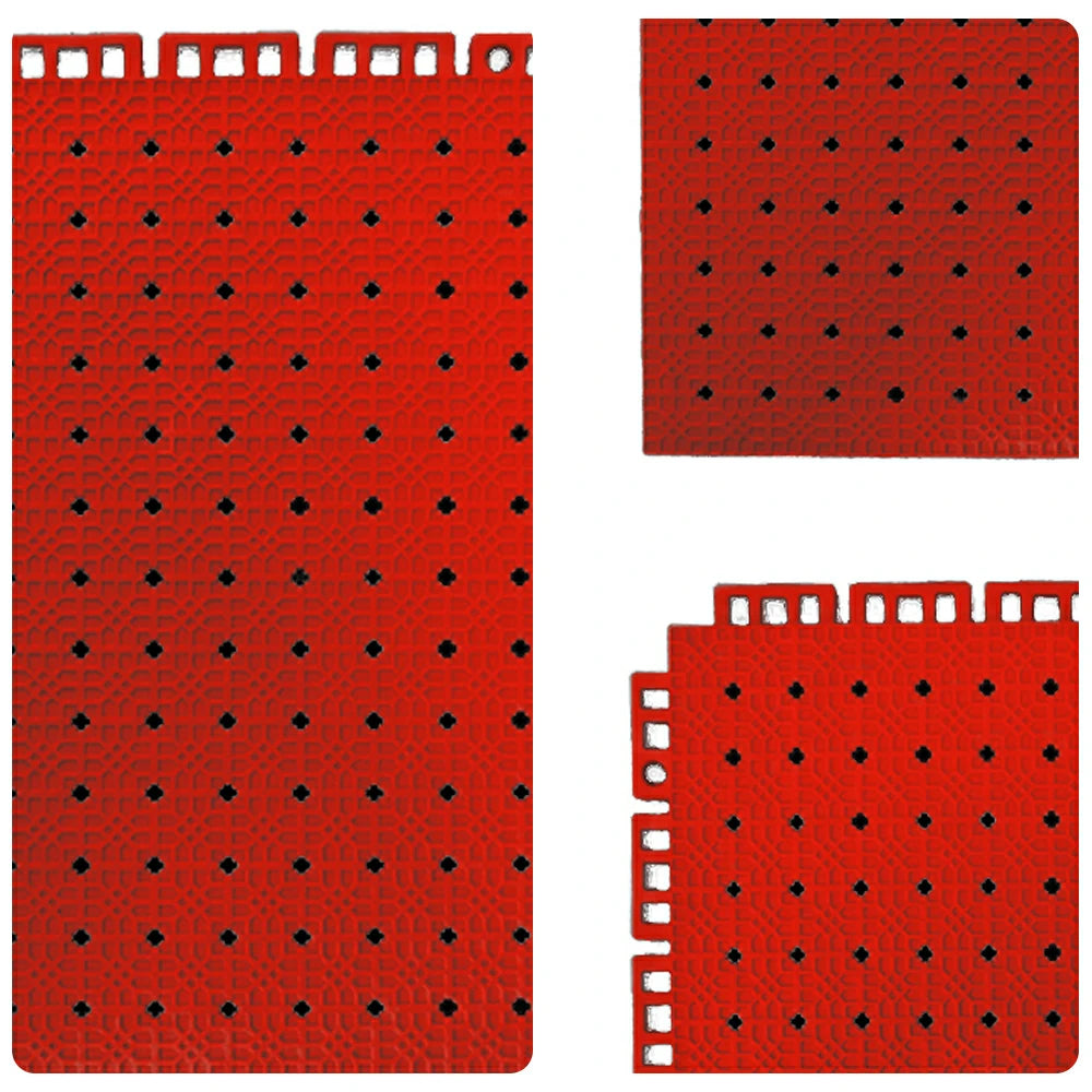 DUNK MASTER Outdoor Interlocking Sports Floor Tiles Anti-Slip Shock Absorbing Basketball Court Flooring 10/20/30 Square Meters - Red