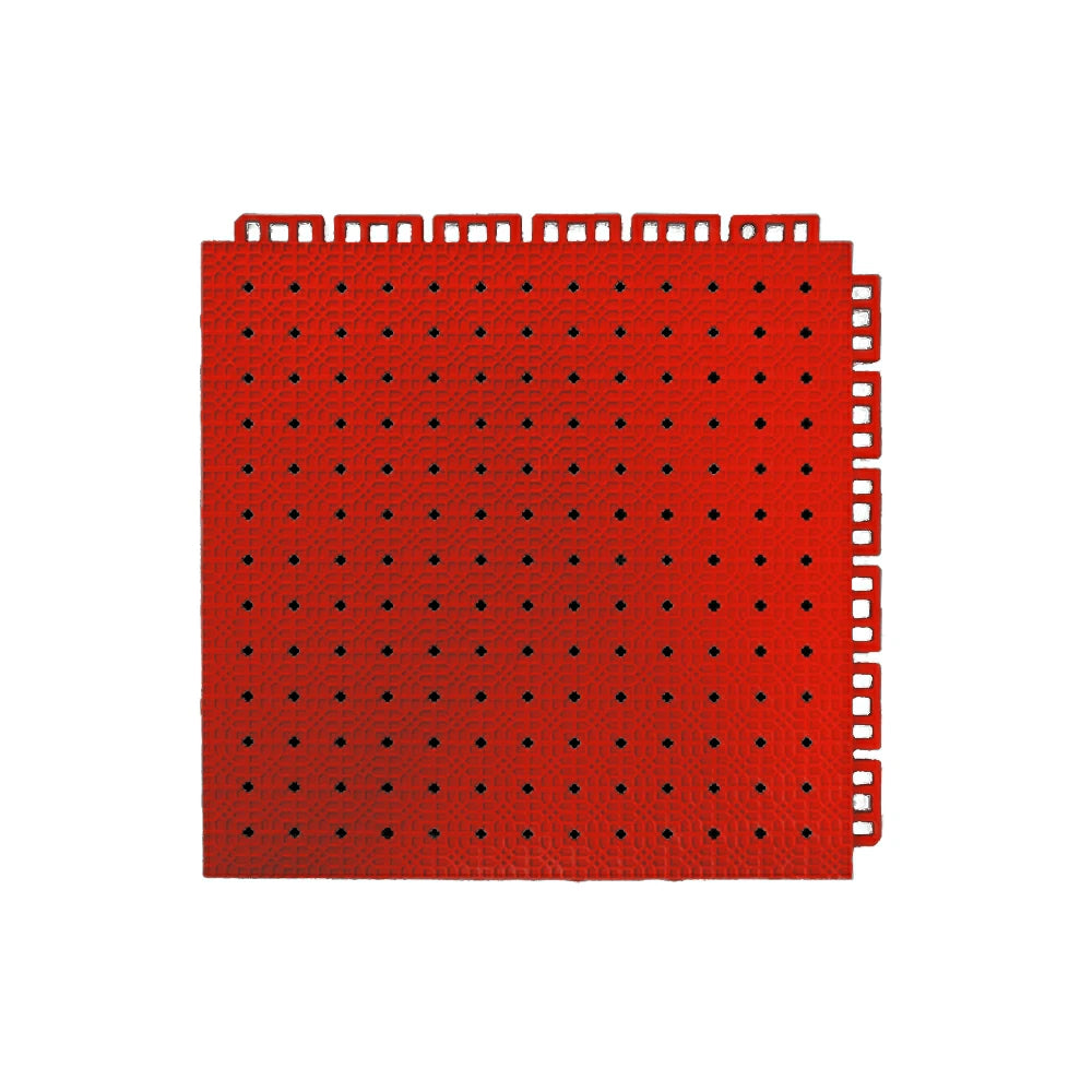 DUNK MASTER Outdoor Interlocking Sports Floor Tiles Anti-Slip Shock Absorbing Basketball Court Flooring 10/20/30 Square Meters - Red