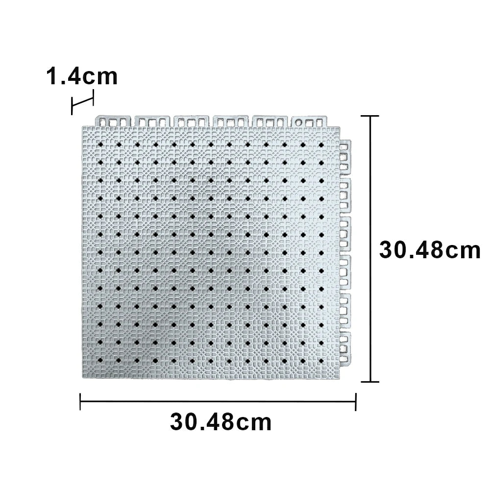 DUNK MASTER Outdoor Interlocking Sports Floor Tiles Anti-Slip Shock Absorbing Basketball Court Flooring 10/20/30 Square Meters - White