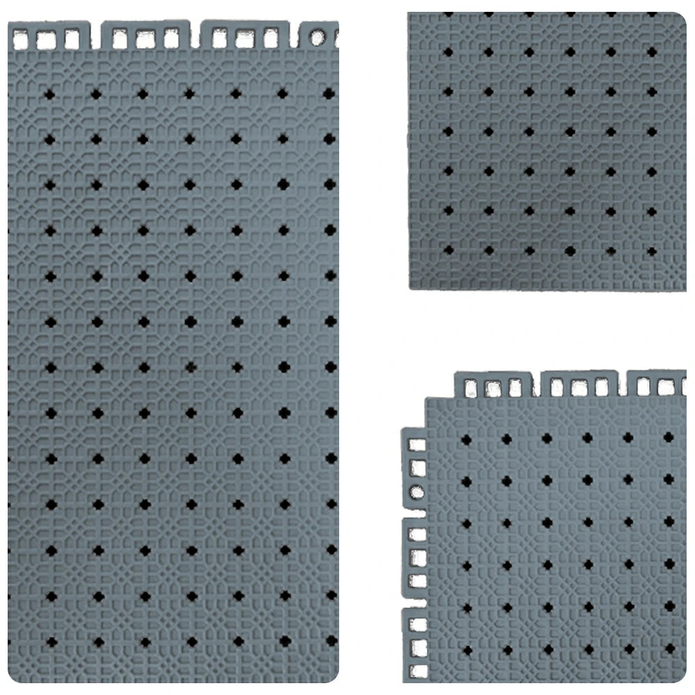 DUNK MASTER Outdoor Interlocking Sports Floor Tiles Anti-Slip Shock Absorbing Basketball Court Flooring 10/20/30 Square Meters - Light Grey