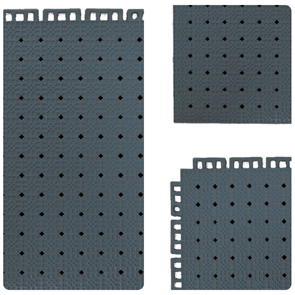 DUNK MASTER Outdoor Interlocking Sports Floor Tiles Anti-Slip Shock Absorbing Basketball Court Flooring 10/20/30 Square Meters - Dark Grey