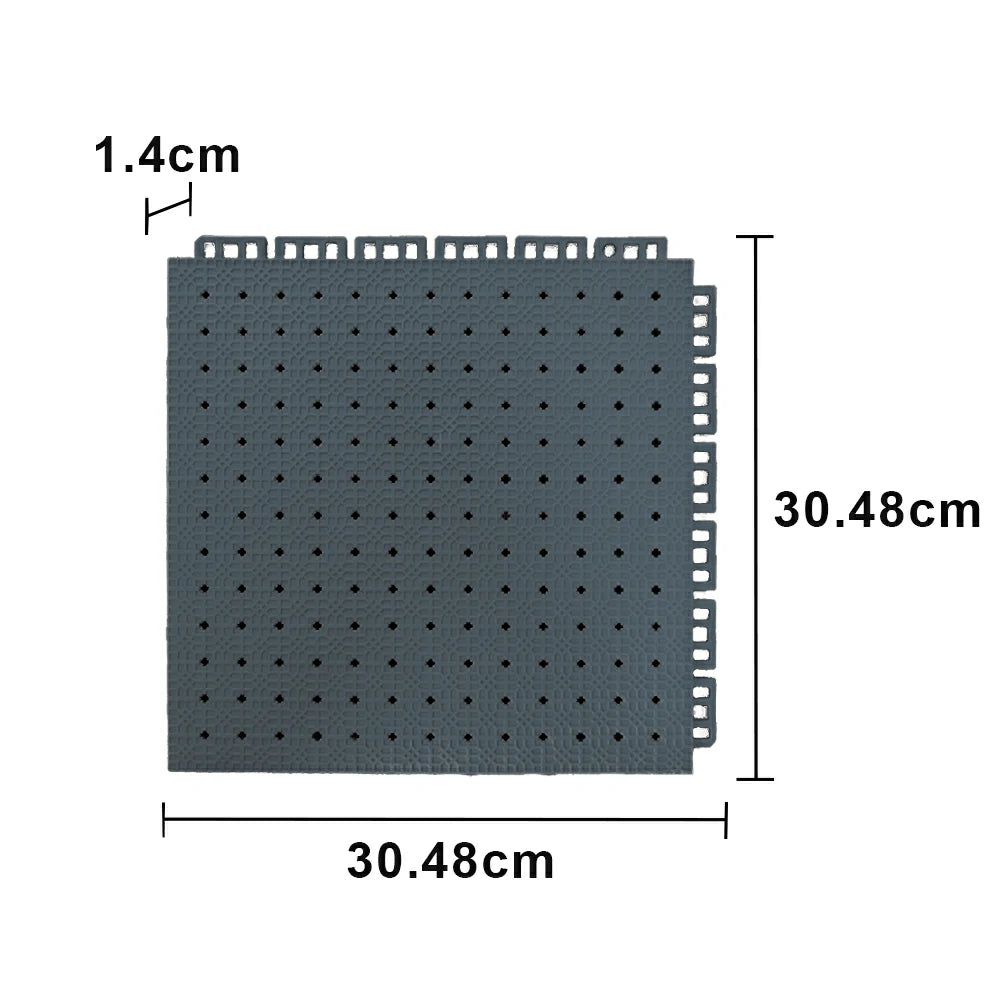 DUNK MASTER Outdoor Interlocking Sports Floor Tiles Anti-Slip Shock Absorbing Basketball Court Flooring 10/20/30 Square Meters - Dark Grey