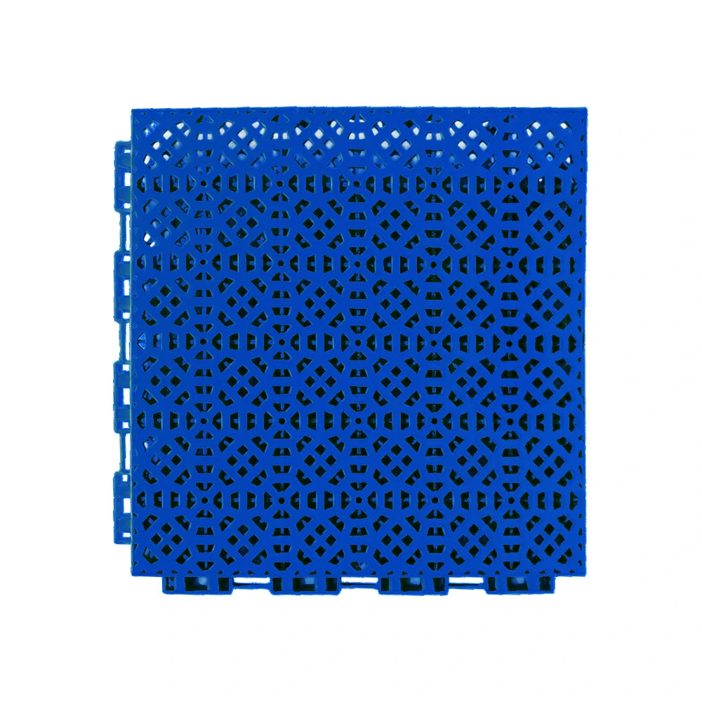 DUNK MASTER Interlocking Sports Floor Tiles - Anti-Slip Grid Pattern Court Flooring 25cm Modular Tiles for Basketball Courts 10/20/30 Square Meters - Royal Blue