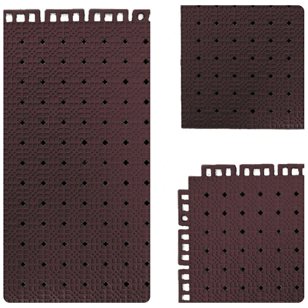 DUNK MASTER Outdoor Interlocking Sports Floor Tiles Anti-Slip Shock Absorbing Basketball Court Flooring 10/20/30 Square Meters - Coffee