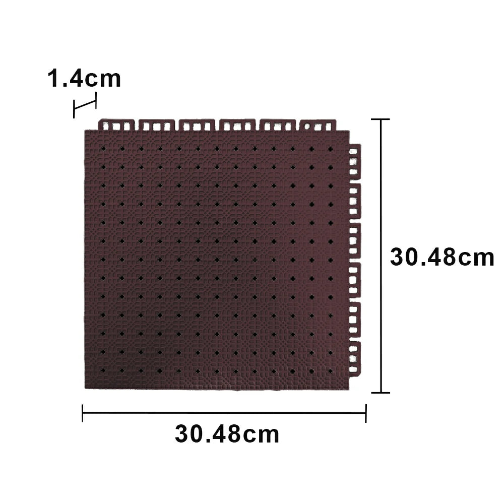 DUNK MASTER Outdoor Interlocking Sports Floor Tiles Anti-Slip Shock Absorbing Basketball Court Flooring 10/20/30 Square Meters - Coffee